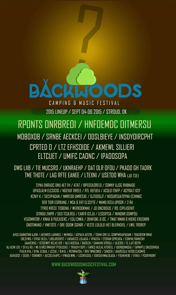 Backwoods Festival Unveils Scrambled Lineup Poster