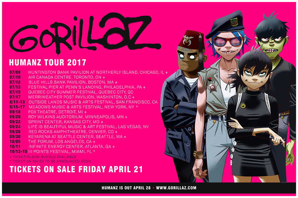 gorillaz tour history