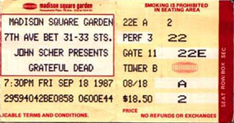 Revisiting The Grateful Dead at MSG on 9/18/87