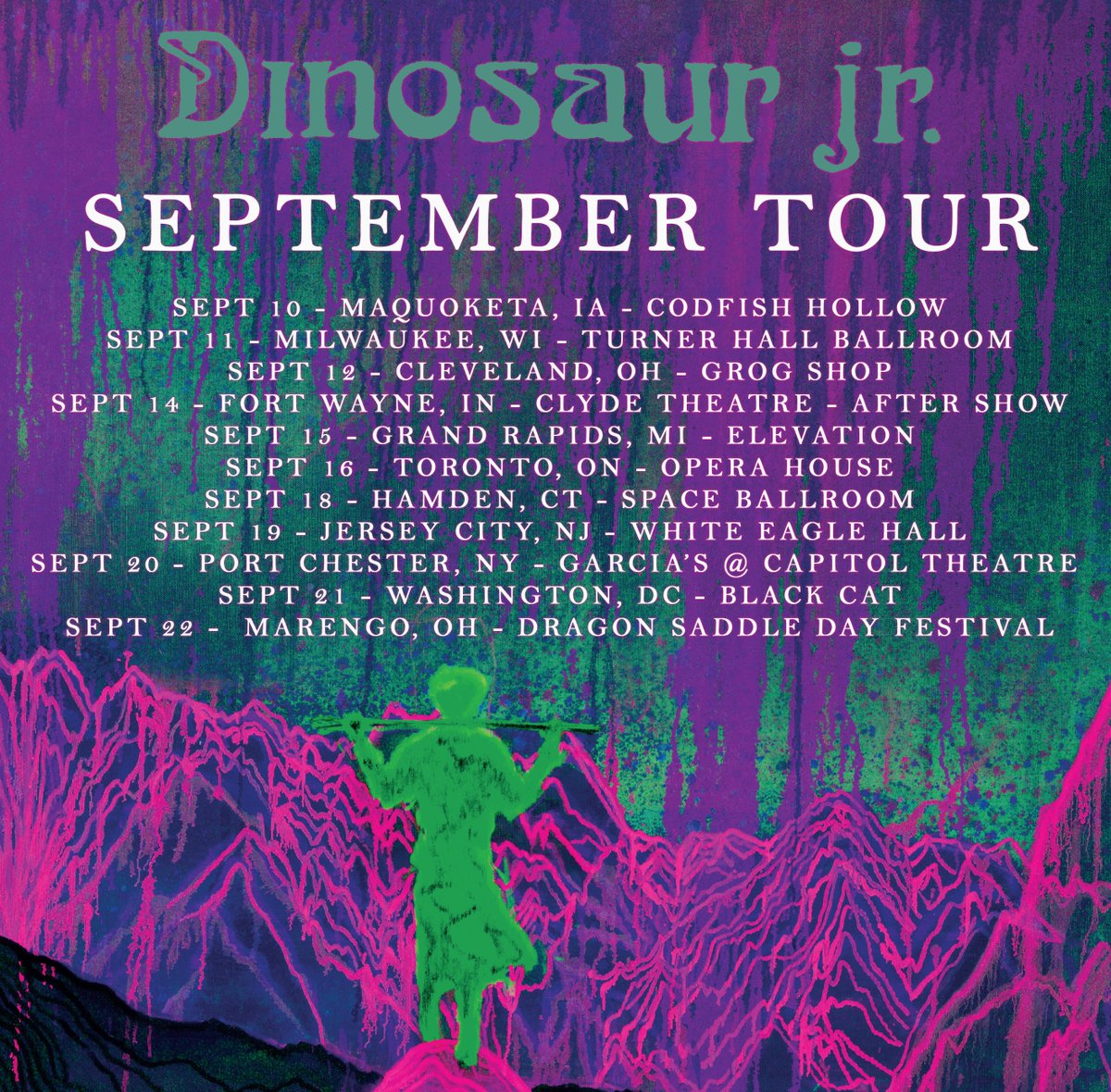 Dinosaur Jr. Schedule September Dates after Mastadon Tour Cancellation