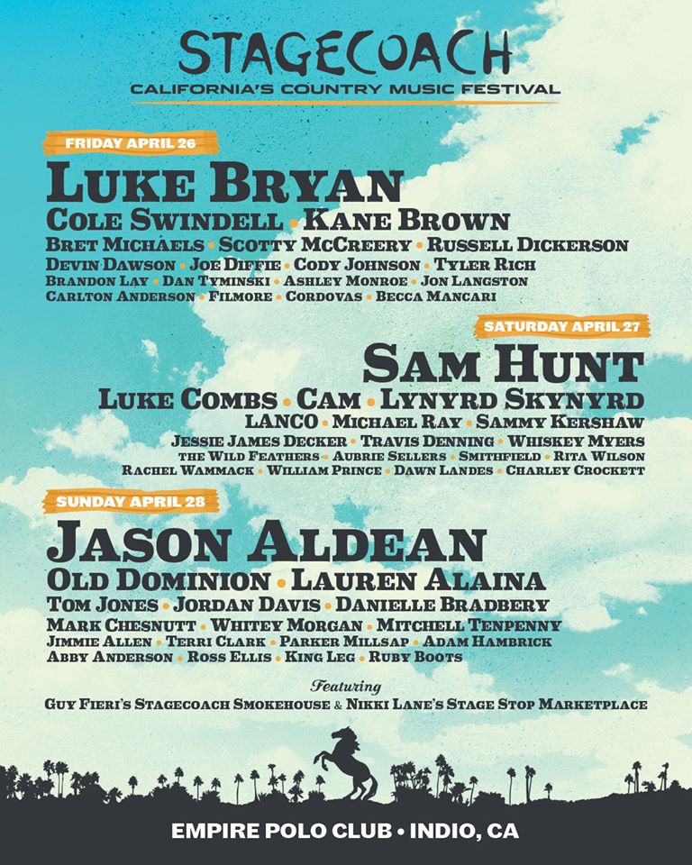 Stagecoach Festival 2019: Luke Bryan, Sam Hunt, Jason Aldean, Lynyrd ...