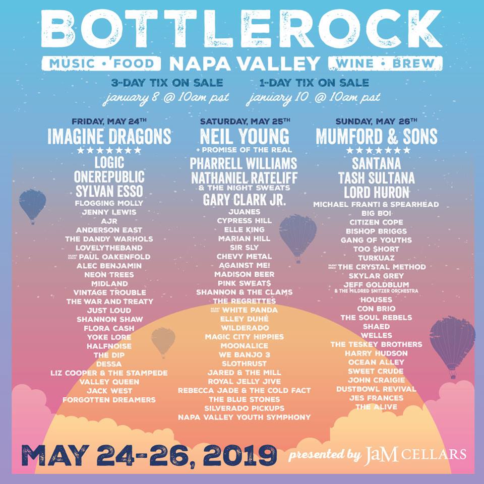 BottleRock Napa Valley Announces 2019 Lineup with Neil Young, Mumford