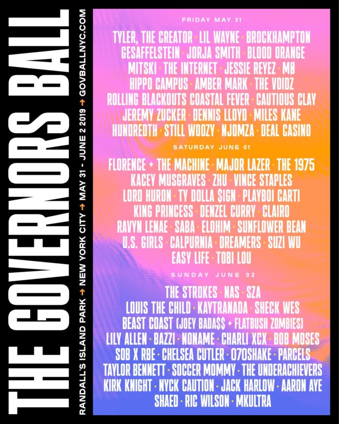 The Strokes, Florence + The Machine, Tyler the Creator Top Governors Ball 2019 Lineup