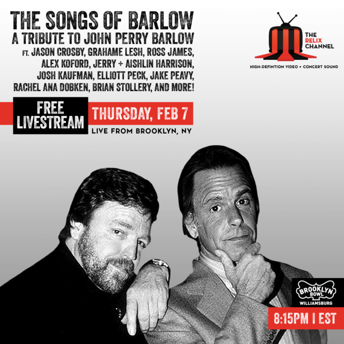 The Relix Channel Offering Free Webcast of “The Songs of Barlow” from Brooklyn Bowl