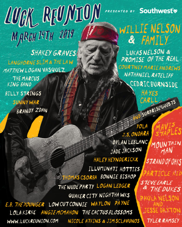 Willie Nelson to Welcome Steve Earle, Nathaniel Rateliff, Mavis Staples and More to Luck Reunion