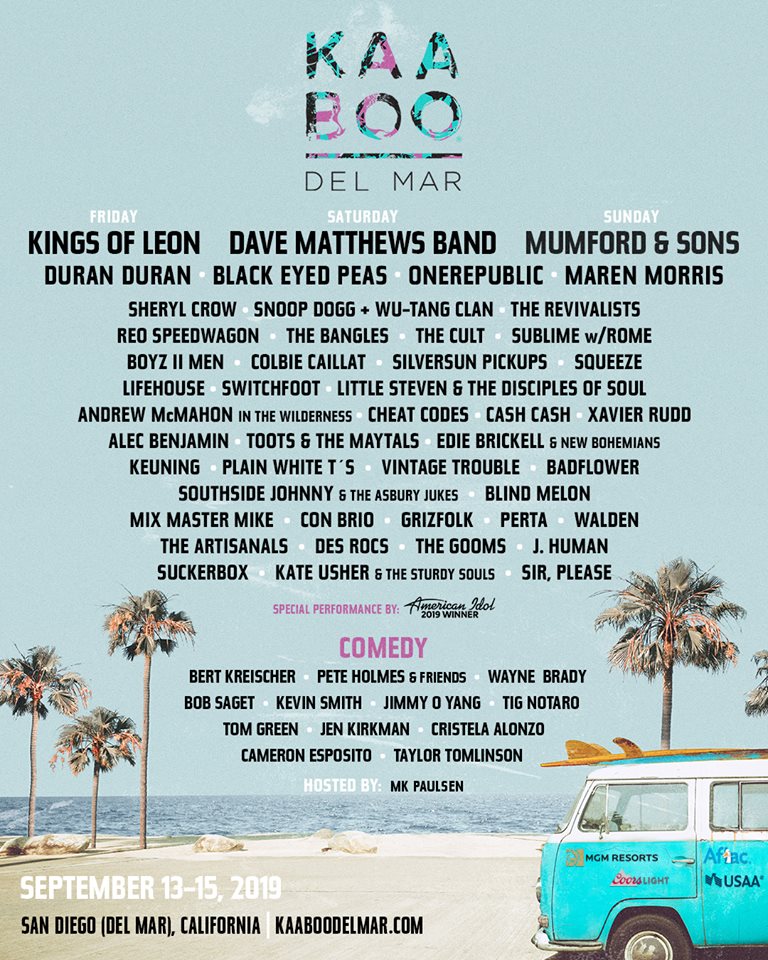 KAABOO Festival Reveals 2019 Lineup with Dave Matthews Band, Kings of