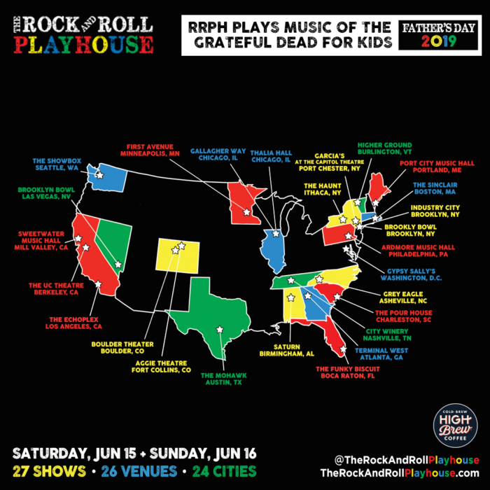 The Rock and Roll Playhouse Adds Charleston Show to Nationwide Father’s Day Weekend “Music of the Grateful Dead for Kids” Celebration