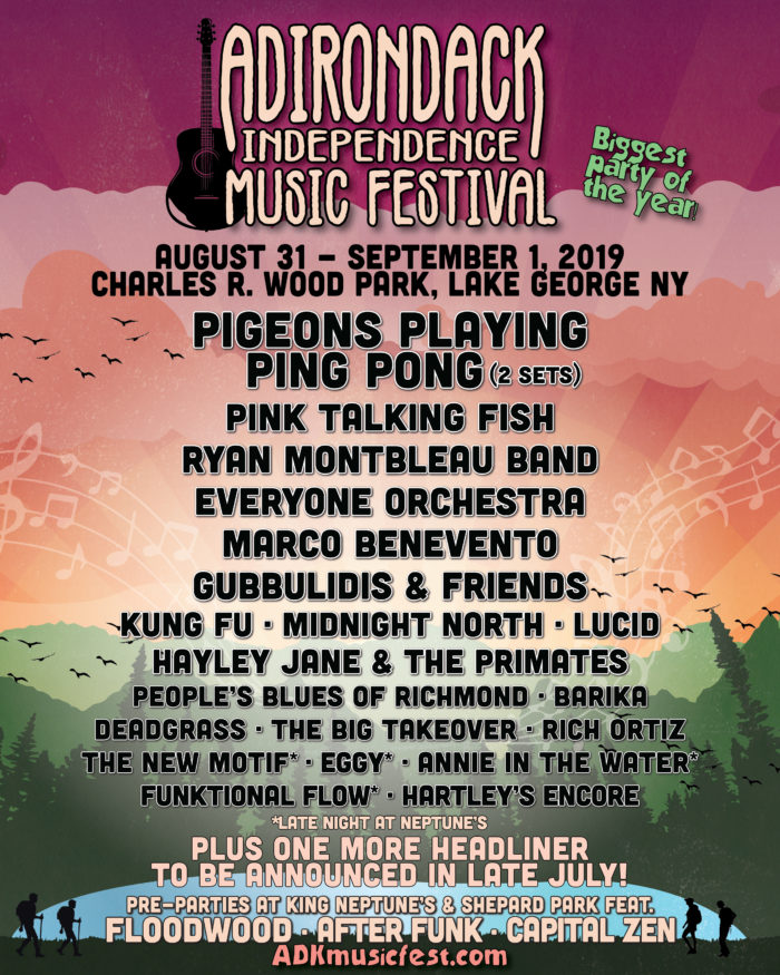 Uddybe orkester Bliv oppe Adirondack Independence Music Festival To Feature Pigeons Playing Ping  Pong, Pink Talking Fish, Marco Benevento and More