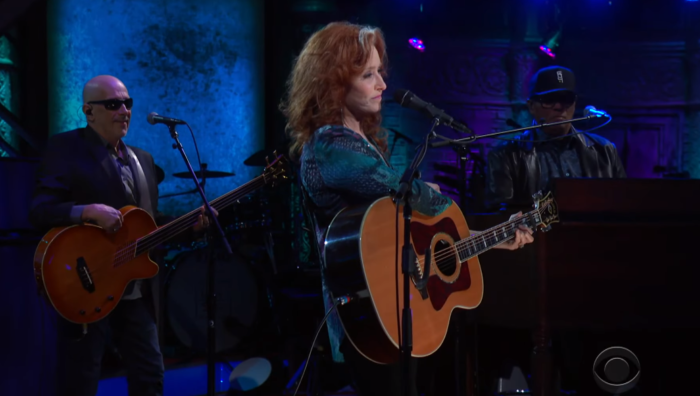 Watch Bonnie Raitt Perform “Angel From Montgomery” with Ivan Neville on ‘The Late Show’