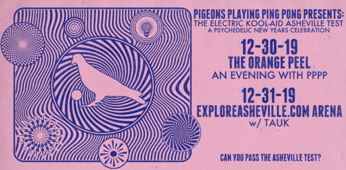 Pigeons Playing Ping Pong Schedule New Year’s Eve Show in Asheville with TAUK