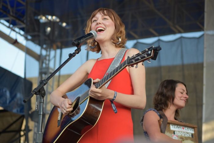 Molly Tuttle and Bonnie Paine, Newport Folk Festival, 7/27/19- photo by Dean Budnick