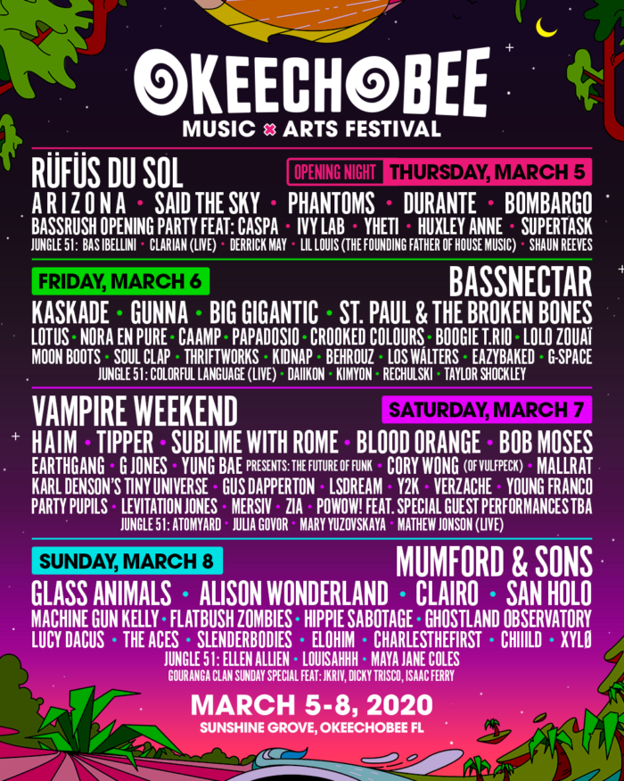 Okeechobee Festival Details 2020 Lineup with Vampire Weekend, Bassnectar, Mumford & Sons, HAIM and More