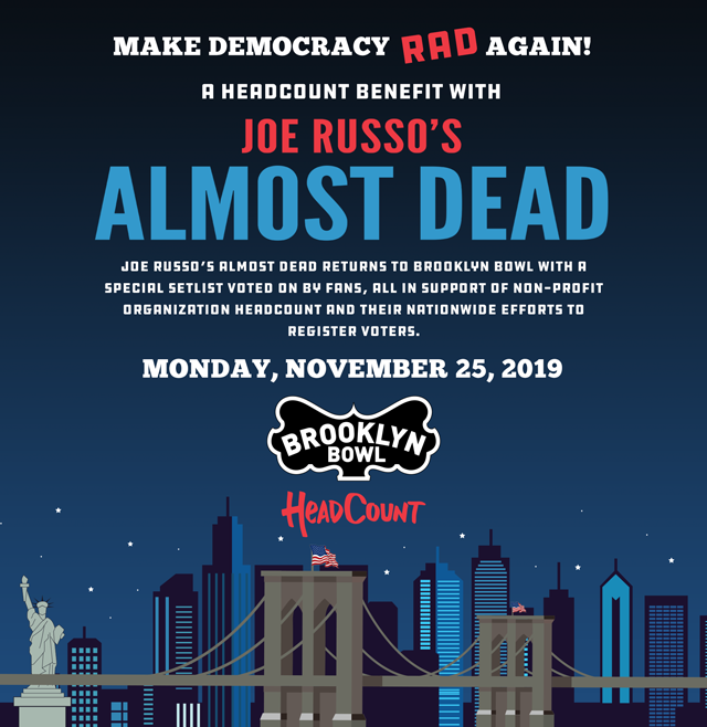 Joe Russo’s Almost Dead Announce HeadCount Benefit at Brooklyn Bowl