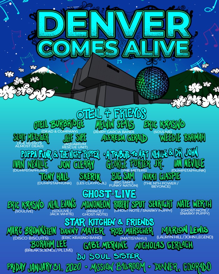 Live For Live Music Confirms the Inaugural ‘Denver Comes Alive,’ Featuring Oteil Burbridge, George Porter Jr. and More
