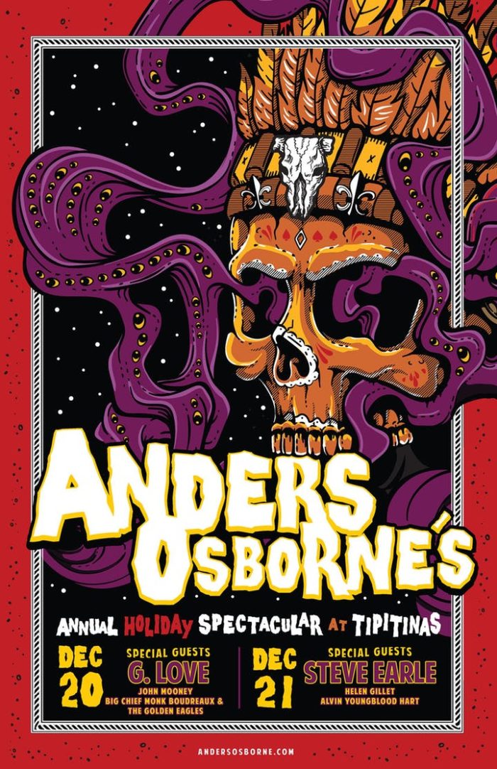 Anders Osborne Confirms Annual Holiday Spectacular at Tipitina’s With Guests G. Love, Steve Earle and More