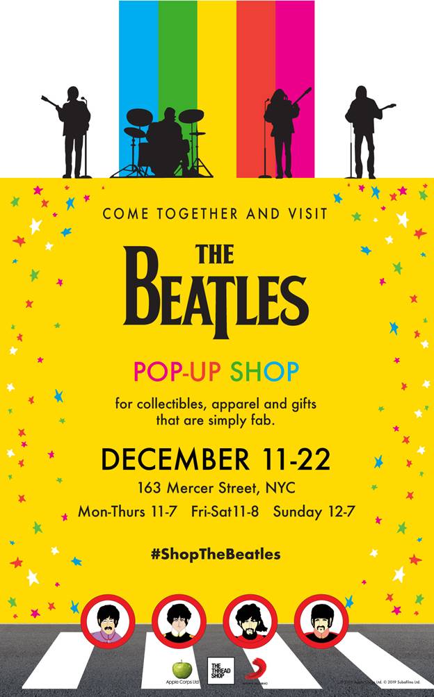 Beatles Pop-Up Shop to Open in New York City in December
