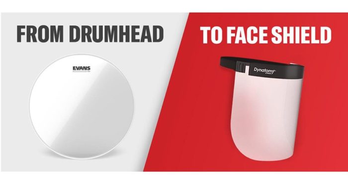 D’Addario Launches “Project Excelsior” Turning Drumheads into Protective Face Shields for Medical Workers
