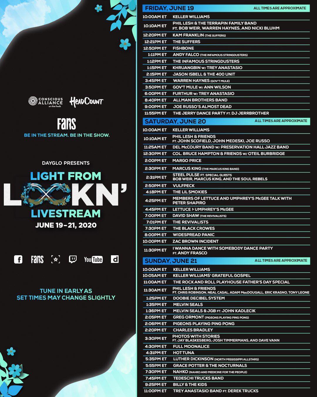 LOCKN' Sets Schedule for 'Light from LOCKN'' Livestream