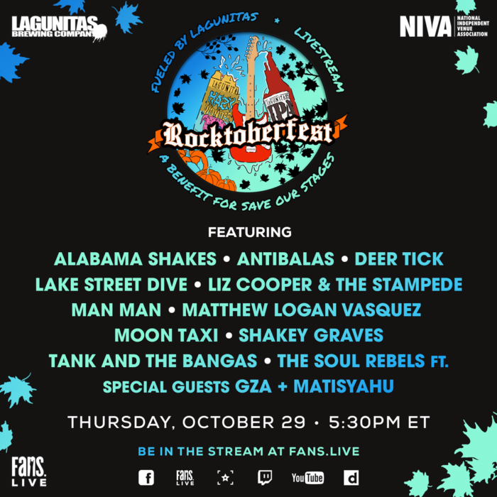 Alabama Shakes, Lake Street Dive and More to be Featured on ‘Rocktoberfest’ Save Our Stages Livestream Benefit
