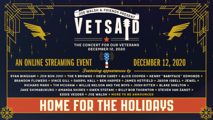 Joe Walsh Reveals Initial VetsAid Lineup feat. Alice Cooper, Willie Nelson, Eddie Vedder and More