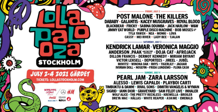 Pearl Jam, Kendrick Lamar, Post Malone, The Killers and More Confirmed for Lollapalooza Stockholm 2021