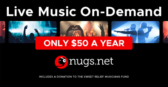 nugs.net Discount Yearly Memberships To Benefit Sweet Relief Musicians Fund