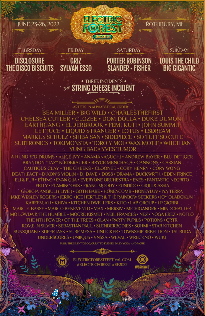 Electric Forest Reveals 2022 Artist Lineup