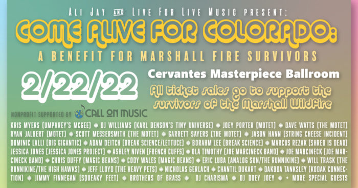 ‘Come Alive For Colorado’ Marshall Fire Benefit Concert Shares Lineup