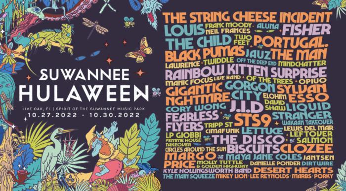 Suwannee Hulaween Unveils 2022 Artist Lineup: The String Cheese Incident, Black Pumas, Rainbow Kitten Surprise and More