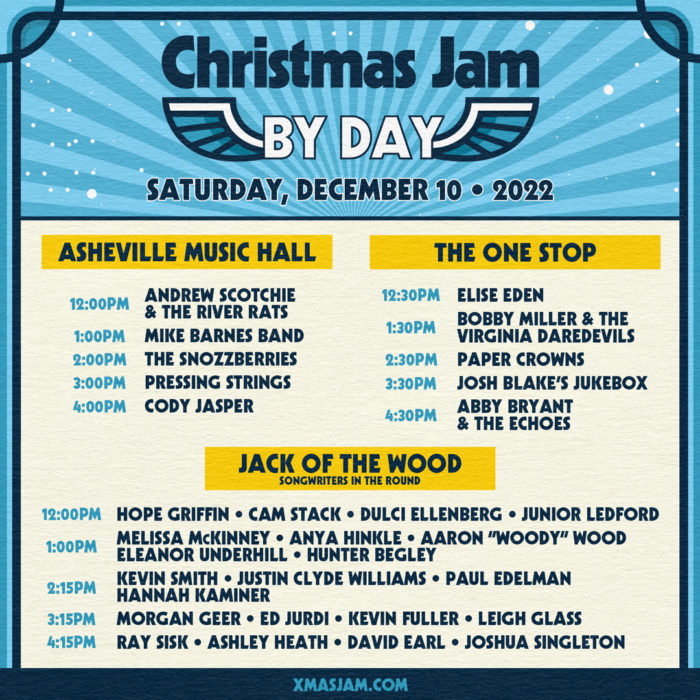 The Christmas Jam By Day Details Lineup:  Pressing Strings, Cody Jasper, The Snozzberries, Mike Barnes Band and More