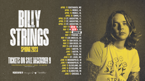 Billy Strings Confirms Spring 2023 Tour Dates