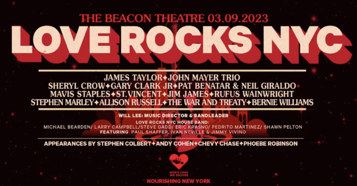 2023 Love Rocks NYC Benefit Show to Welcome Stephen Colbert, Sheryl Crow, John Mayer Trio and More