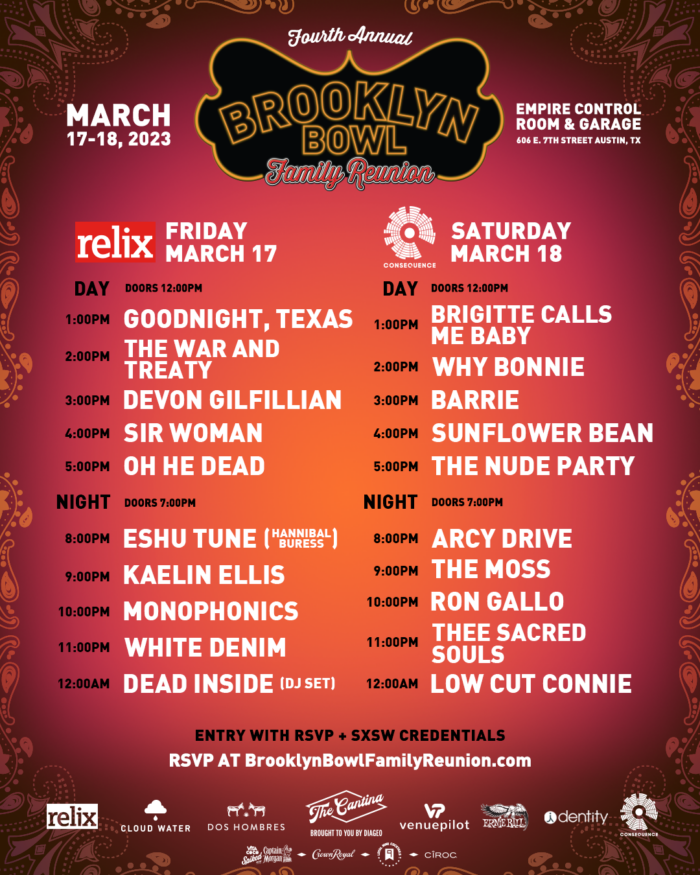 Relix Details Brooklyn Bowl Family Reunion 2023 Daily Lineups