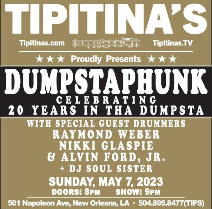 Dumpstaphunk to Celebrate 20th Anniversary with Trio of Drummers at Tipitina’s in New Orleans