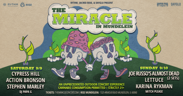 Illinois’ First Music Concert Allowing Onsite Cannabis Consumption, The Miracle In Mundelein, Unveils Details + Lineup