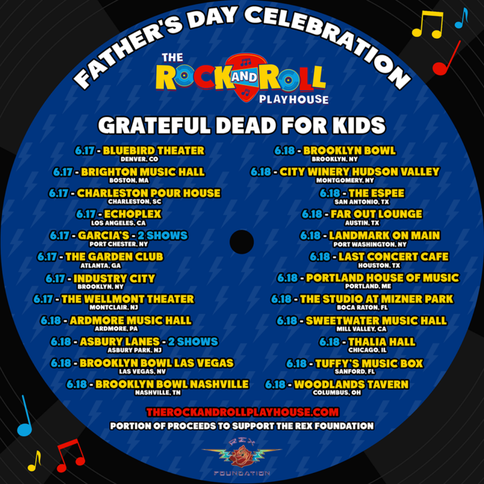 Rock and Roll Playhouse Presents Special Father’s Day Weekend Shows Benefiting Rex Foundation