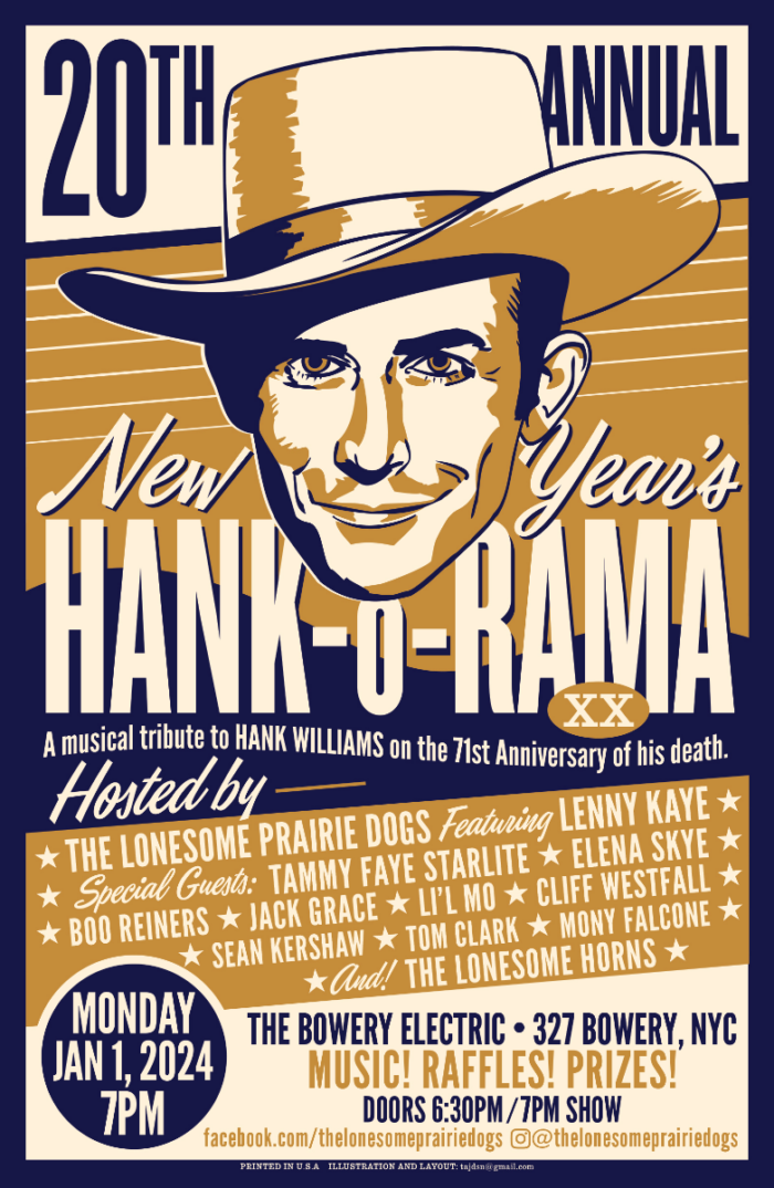 The Lonesome Prairie Dogs, Lenny Kaye, Jordan McLean and More Set for Hank-O-Rama