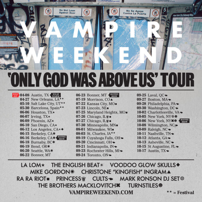 Vampire Weekend Share First New Singles from ‘Only God Was Above Us,’ Plot North American Tour