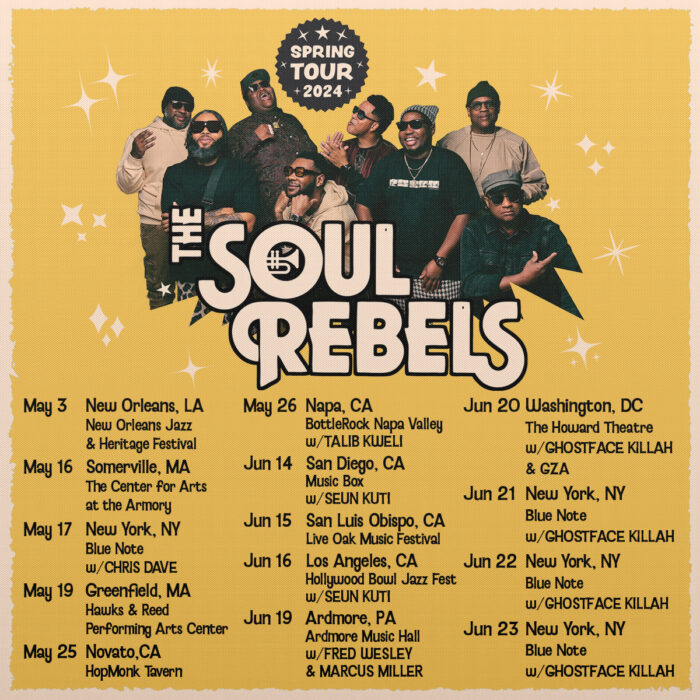 The Soul Rebels Announce Spring 2024 Tour with Ghostface Killah, Chris Dave, Fred Wesley, Seun Kuti and More
