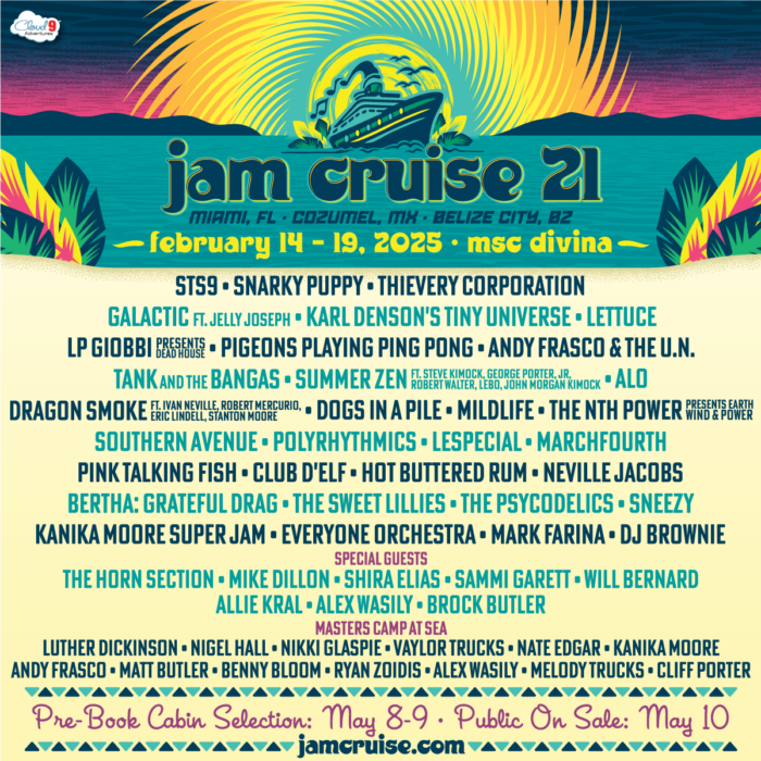 Jam Cruise Outlines 2025 Excursion: STS9, Snarky Puppy, Thievery Corporation and 40+ Others