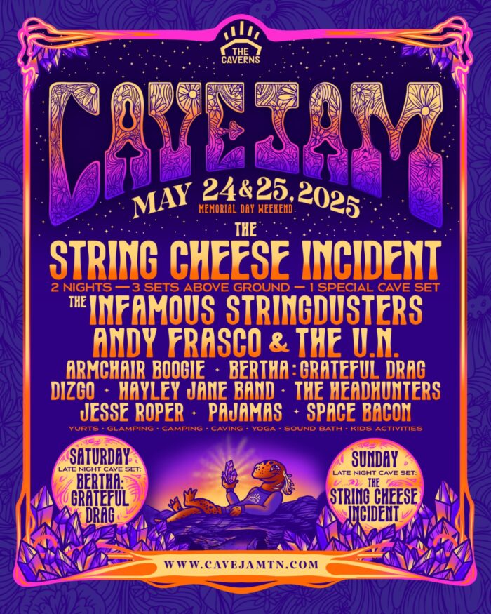 CaveJam Outlines 2025 Artist Lineup: The String Cheese Incident, The Infamous Stringdusters, Andy Frasco and More