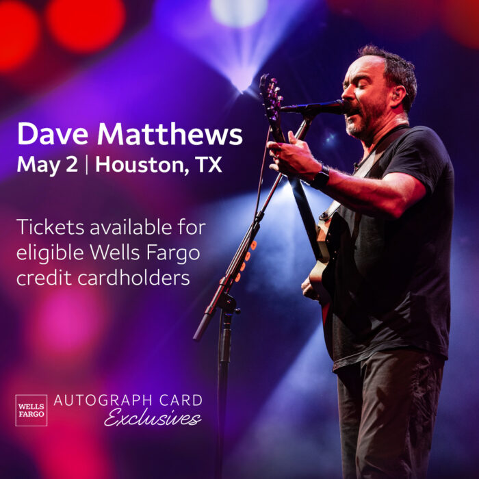 Dave Matthews Announces Wells Fargo Exclusive Concert in Houston