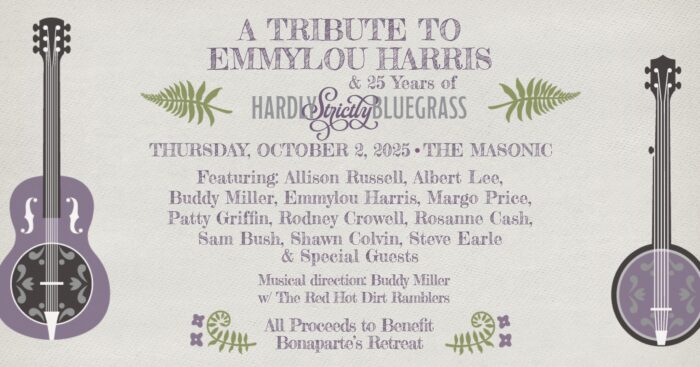 Hardly Strictly Bluegrass to Celebrate 25 Years and Emmylou Harris with Benefit Concert Featuring Allison Russell, Margo Price, Rosanne Cash, Sam Bush and More