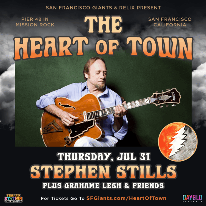 Stephen Stills Joins The Heart of Town All-Star Tribute to the Grateful Dead with Grahame Lesh & Friends