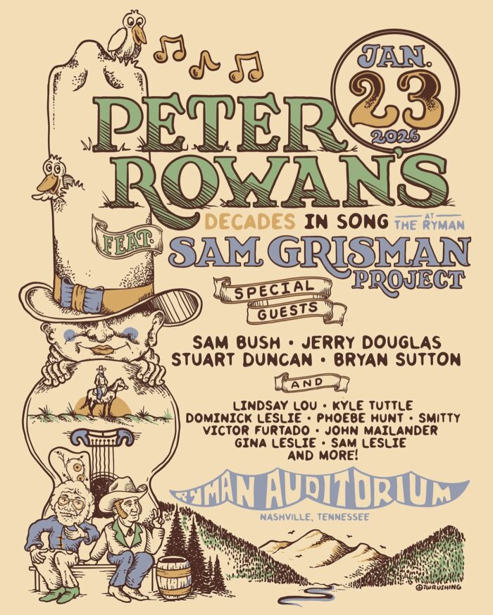 Decades in Song: Celebrating the Eras of Peter Rowan to Feature Sam Grisman Project with Special Guests Sam Bush, Jerry Douglas, Stuart Duncan, Bryan Sutton at The Ryman
