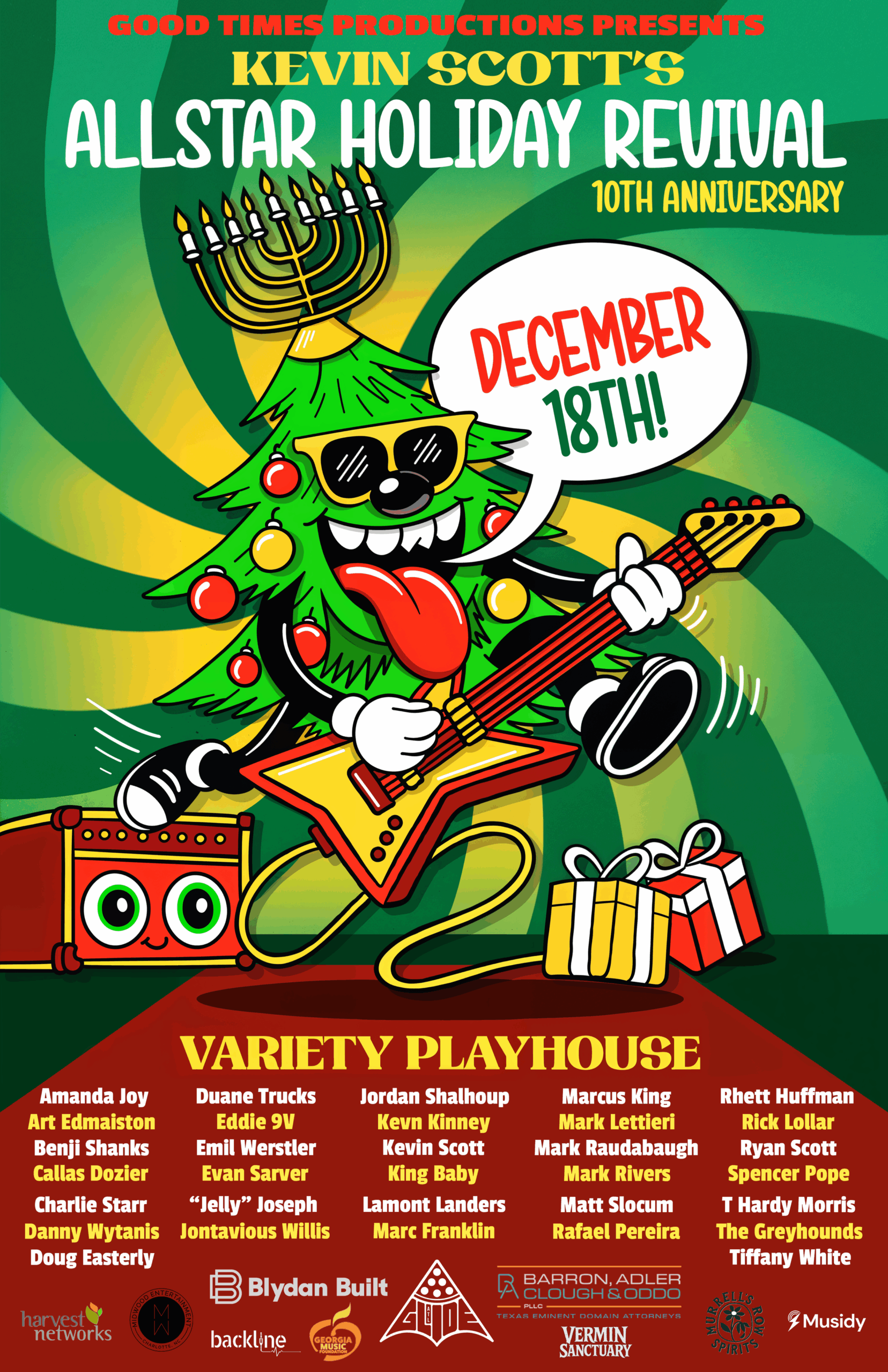 Marcus King and Eddie 9V Join Kevin Scott’s 10th Annual Holiday Funk Spectacular