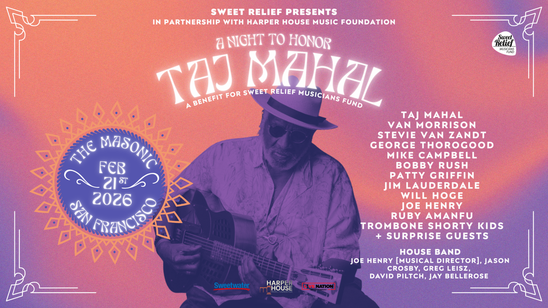 Sweet Relief Musicians Fund Outlines Taj Mahal Benefit Concert Featuring Special Guests Van Morrison, Stevie Van Zandt, Mike Campbell, Patty Griffin and More