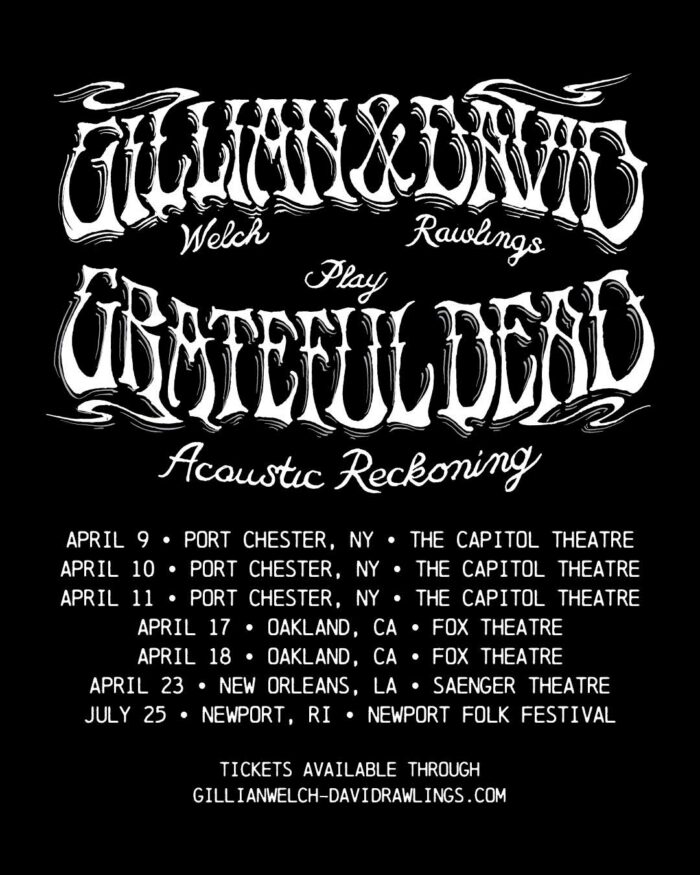 Gillian Welch and David Rawlings to Play Grateful Dead’s ‘Reckoning’ on Headlining Acoustic Tour, Including Three Nights at The Capitol Theatre 