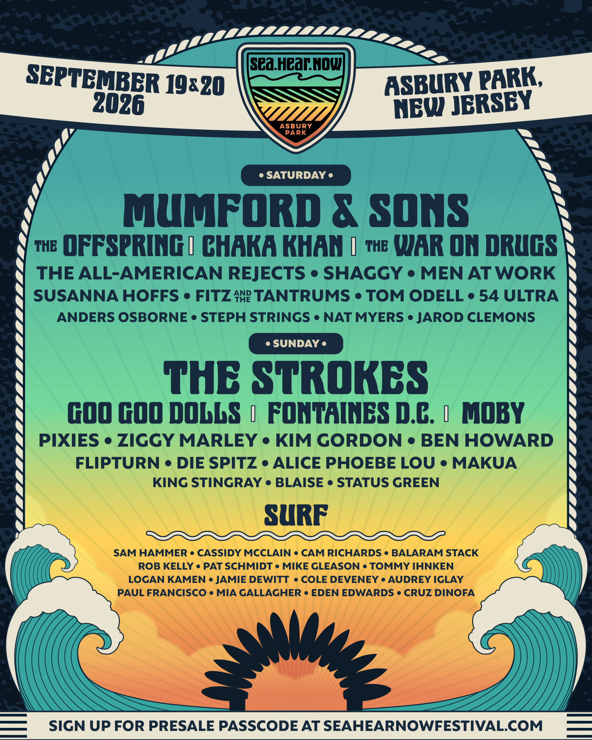 Sea.Hear.Now Festival Announces 2026 Lineup: Mumford & Sons, The