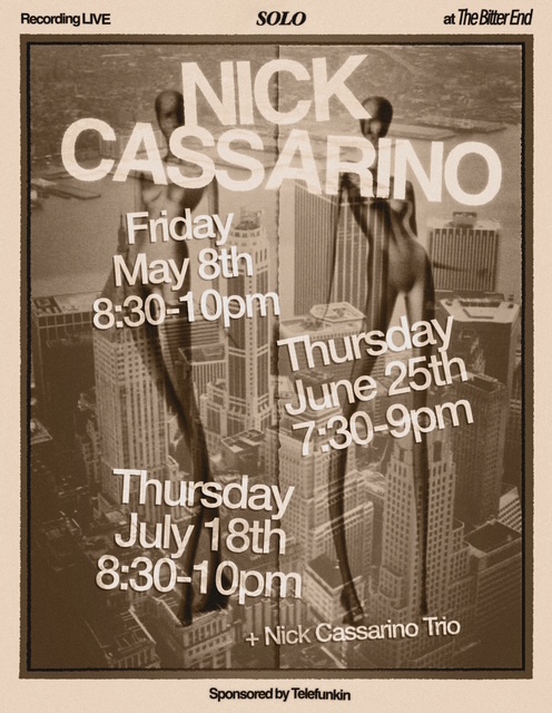 Nick Cassarino Will Record Live Album at The Bitter End